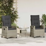 vidaXL Chaise de jardin 2 Pièces Gris clair et gris foncé