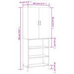 vidaXL Buffet haut Sonoma gris 69 5x34x180 cm Bois d'ingénierie
