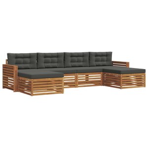vidaXL Ensemble de canapés d'extérieur 6 pc Naturel et Anthracite