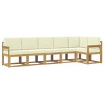 vidaXL Ensemble de canapés d'extérieur 6 pc Blanc et crème Polyester
