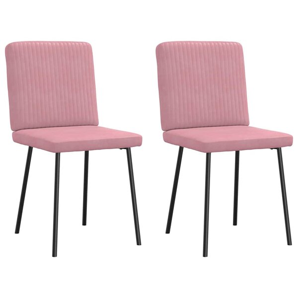 vidaXL Chaises à manger lot de 2 Rose Velours