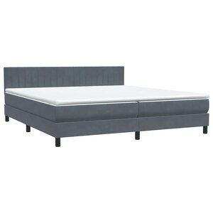 vidaXL Sommier à lattes de lit et matelas gris foncé 180x220cm velours