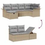 vidaXL Ensemble de canapé de jardin 6 Pièces Beige et Gris clair