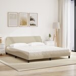 vidaXL Lit avec matelas Dover crème 180x200 cm tissu