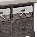 vidaXL Banc de rangement Marron 62x33x42 cm Bois de paulownia