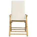 vidaXL Chaises inclinables de jardin pliantes lot de 4 coussins bambou