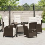 vidaXL Ensemble de 5 pièces de mobilier de jardin en poly rotin marron