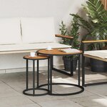 vidaXL Ensemble de tables basses 2 Pièces Naturel et noir 55 x 55 x 45 cm