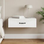 vidaXL Table d'appoint murale Blanc 59 x 34 5 x 17 cm