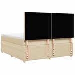 vidaXL Sommier à lattes de lit avec matelas Crème 180x200 cm Tissu