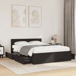 vidaXL Cadre de lit avec tête de lit sans matelas noir 120x200 cm