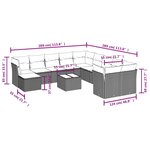 vidaXL Salon de jardin avec coussins 12 Pièces gris résine tressée