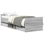 vidaXL Cadre de lit sans matelas sonoma gris 75x190 cm