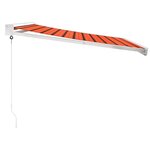 vidaXL Auvent rétractable orange et marron 3 5x2 5m tissu et aluminium