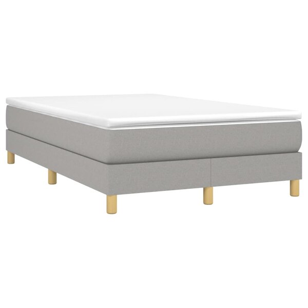 vidaXL Sommier à lattes de lit et matelas gris clair 120x190 cm tissu