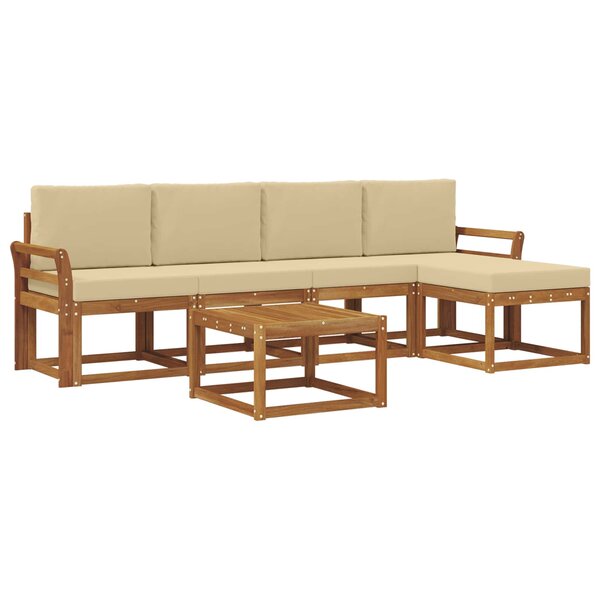 vidaXL Ensemble de canapés d'extérieur 6 pc Naturel et Beige