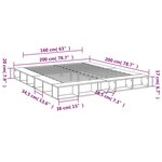 vidaXL Cadre de lit gris béton 200x200 cm bois d'ingénierie