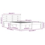 vidaXL Cadre de lit sans matelas noir bois massif 200x200 cm