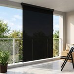 vidaXL Store enrouleur Noir 140 x 250 cm Tissu et Aluminium