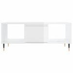 vidaXL Table basse Blanc brillant 90x50x36 5 cm Bois d'ingénierie