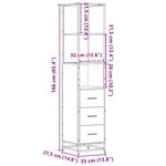 vidaXL Armoire de salle de bain sonoma gris 35x37 5x166 cm