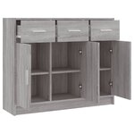 vidaXL Buffet sonoma gris 91x28x75 cm bois d'ingénierie