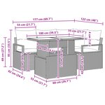 Ensemble de canapé de jardin 5 pièces en poly rattan marron