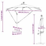vidaXL Parasol banane à mât déporté Vert 294 x 294 x 248 cm