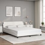 vidaXL Cadre de lit sans matelas blanc 160x200 cm similicuir
