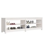 vidaXL Banc à chaussures Blanc 160x36 5x50 cm Bois de pin massif