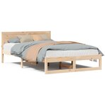 vidaXL Cadre de lit Marron 120 x 200 cm Bois de pin massif