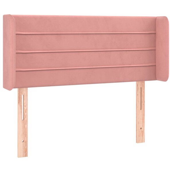 vidaXL Tête de lit avec oreilles Rose 103x16x78/88 cm Velours