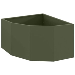 vidaXL Jardinière d'Angle Vert olive 60 x 60 x 35 cm Acier