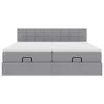 VidaXL Cadre de lit ottoman et matelas gris clair 160x200cm tissu