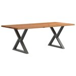 vidaXL Table à manger marron clair bois de chêne massif rectangulaire
