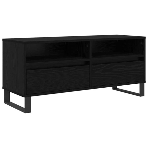 vidaXL Meuble TV avec tiroir Chêne noir 100 x 34 5 x 44 5 cm
