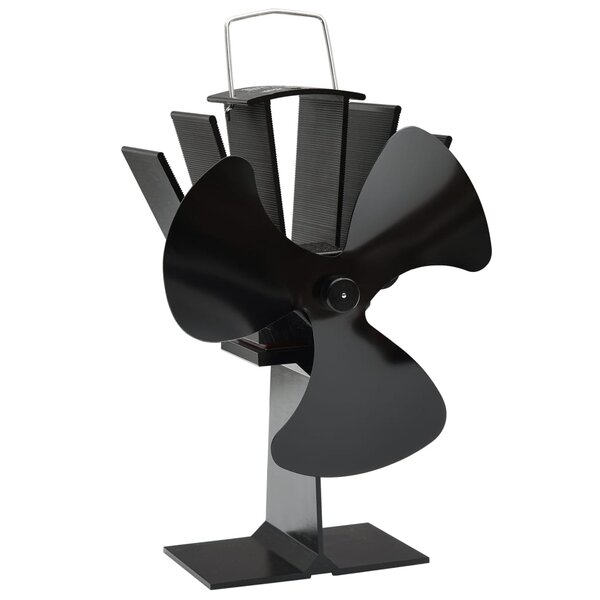 vidaXL Ventilateur de poêle alimenté par chaleur 3 pales Noir