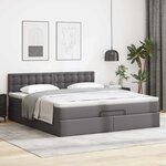 vidaXL Lit ottoman avec matelas & LED Gris 160x200cm similicuir