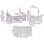 vidaXL Ensemble de canapé de jardin 9 Pièces Gris polyrotin