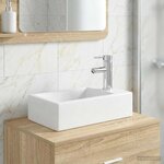 vidaXL Lavabo de salle de bain avec robinet et évacuation Chrome