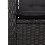 vidaXL Ensemble à manger de jardin coussins 7Pièces Noir Résine tressée