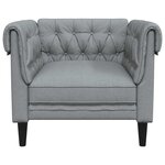 vidaXL Fauteuil Chesterfield gris clair tissu