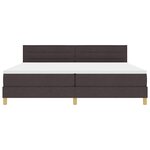 vidaXL Lit à ressort LED Marron foncé 200 x 200 cm tissu