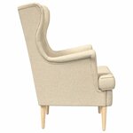 vidaXL Fauteuil Crème Tissu