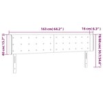 vidaXL Tête de lit à LED Gris 163x16x78/88 cm Similicuir