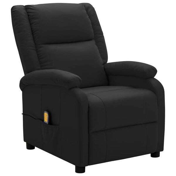 vidaXL Fauteuil de massage Noir Similicuir