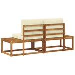 vidaXL Canapé d'extérieur en bout 2 Pièce Naturel et Crème