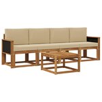 vidaXL Ensemble de canapés d'extérieur 4 pc Naturel