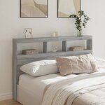 vidaXL Armoire tête de lit avec LED sonoma gris 160x17x102 cm