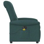 vidaXL Fauteuil de massage inclinable électrique Vert foncé Tissu
